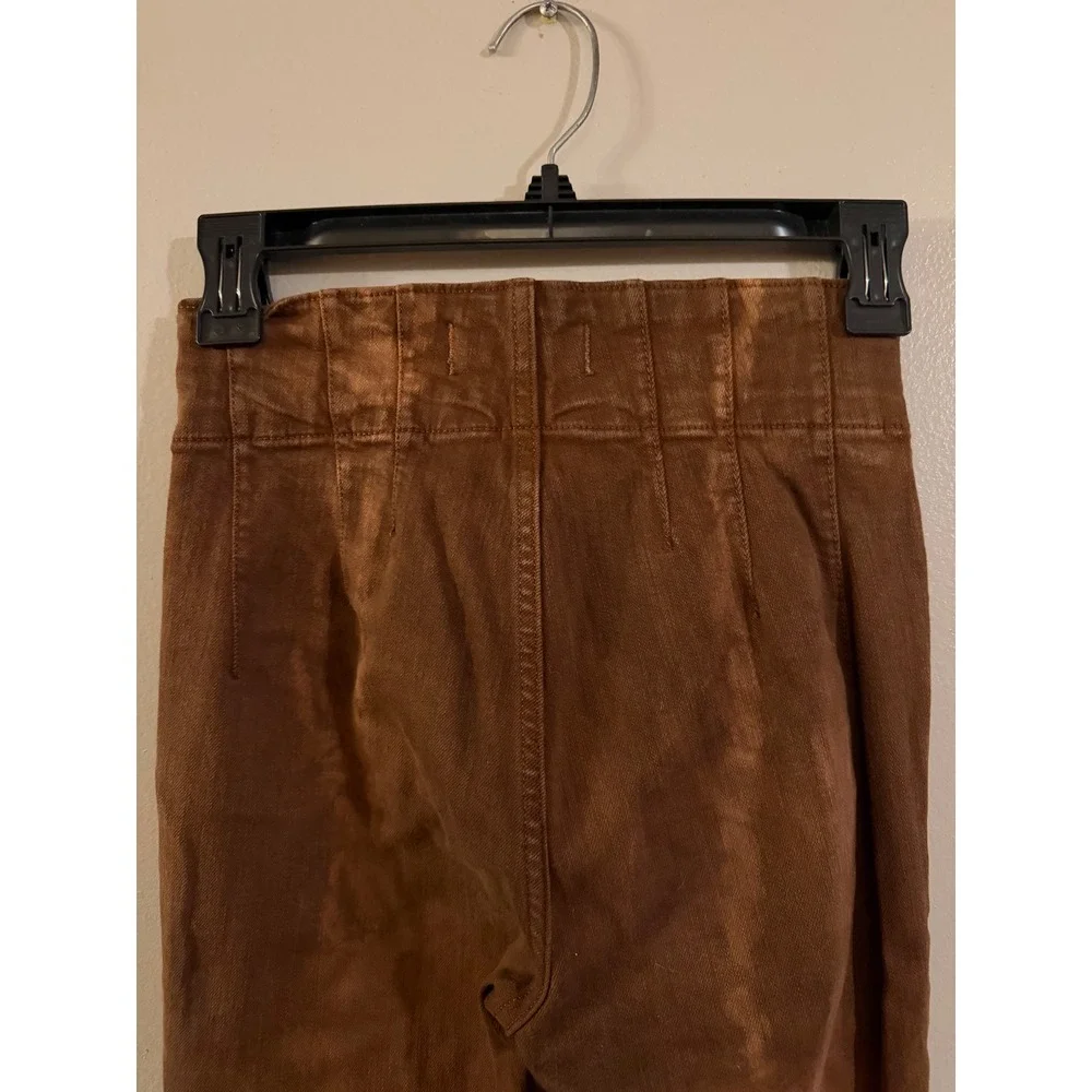 Free People We The Free Just Float On Flare Jeans Brown Tie Dye High Rise 24